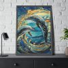 Dolphin Art Print Framed Poster