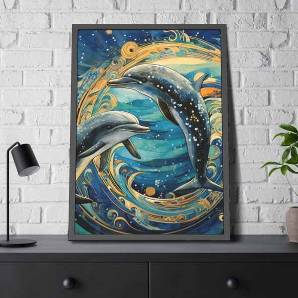 Dolphin Art Print Framed Poster