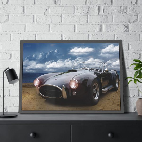 Oldtimer Cobra Car Framed Poster
