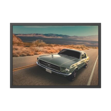 Mustang on the Road Framed Poster