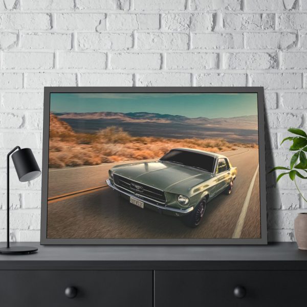 93854-115.jpg Mustang on the Road Framed Poster