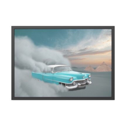 Cadillac in Desert Framed Poster