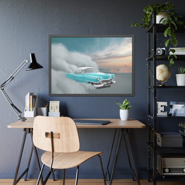 93854-126.jpg Cadillac in Desert Framed Poster
