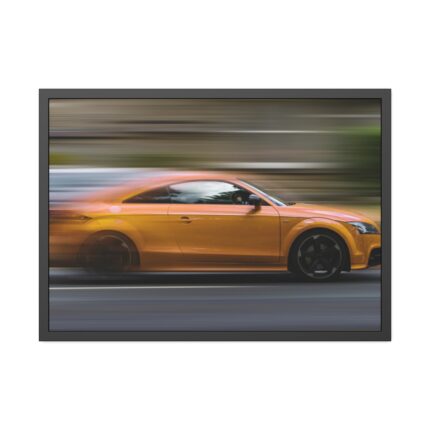 Fast Sport Car on Road Framed Poster
