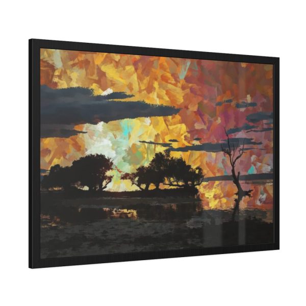 Landcape Sunset in Summer Framed Poster