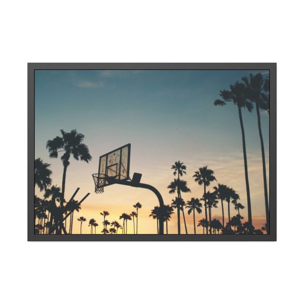 93854-172.jpg Silhouettes of a Basketball Court Framed Poster