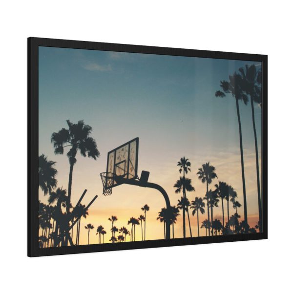 93854-173.jpg Silhouettes of a Basketball Court Framed Poster