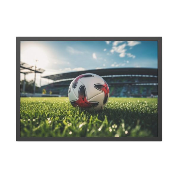 93854-184.jpg Soccer Ball On The Field Framed Poster