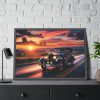 93854-199.jpg Vintage Car Driving on Road Framed Poster