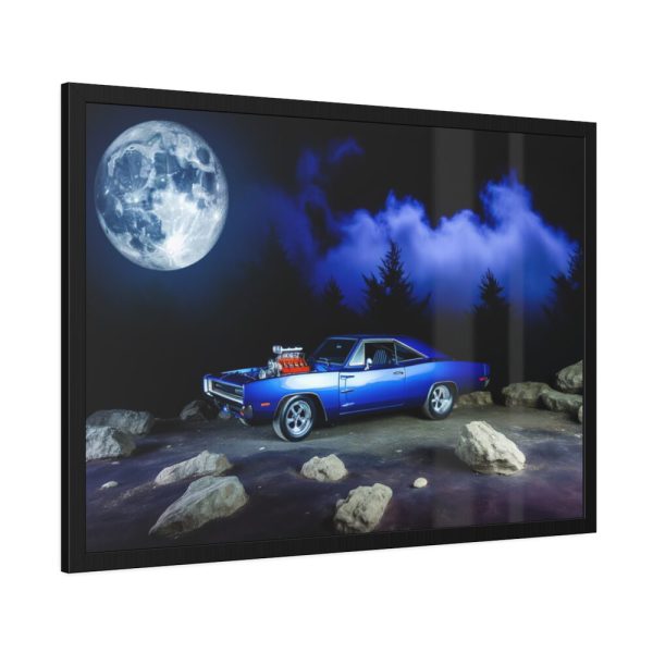 93854-221.jpg Muscle Car Under a Full Moon Framed Poster