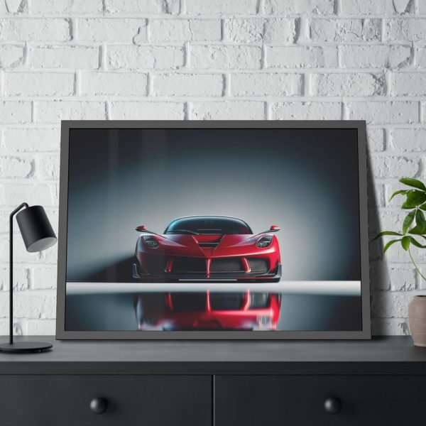Sleek Red Sports Car Framed Poster