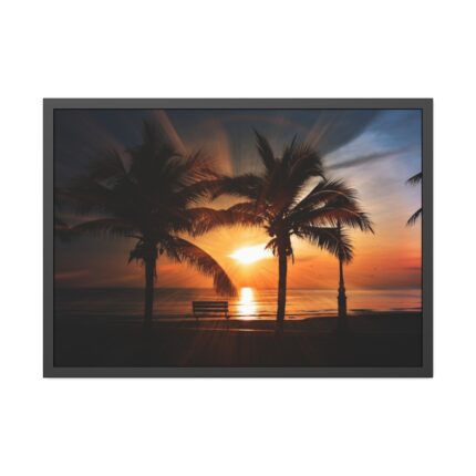 Tropical Beach Sunset Landscape II Framed Poster