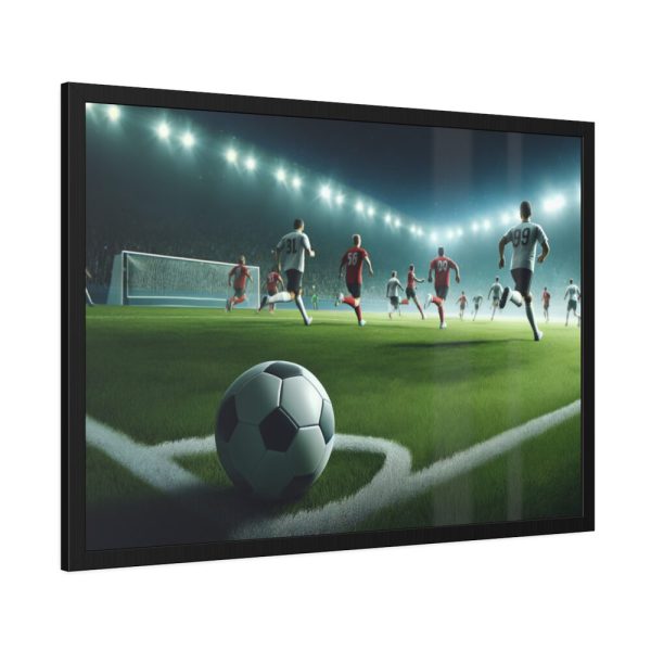 93854-253.jpg Soccer Game with Players in Action Framed Poster