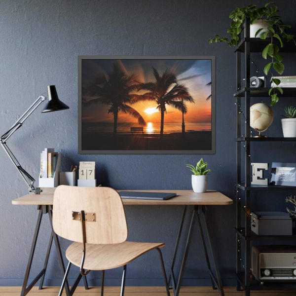 Tropical Beach Sunset Landscape II Framed Poster