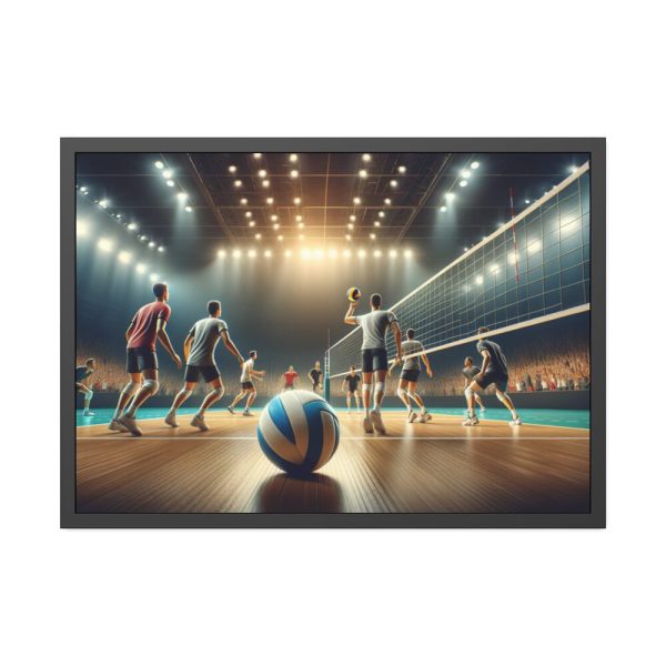 93854-268.jpg Volleyball Game with Players Framed Poster