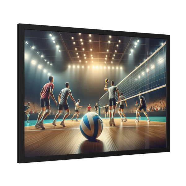 93854-269.jpg Volleyball Game with Players Framed Poster