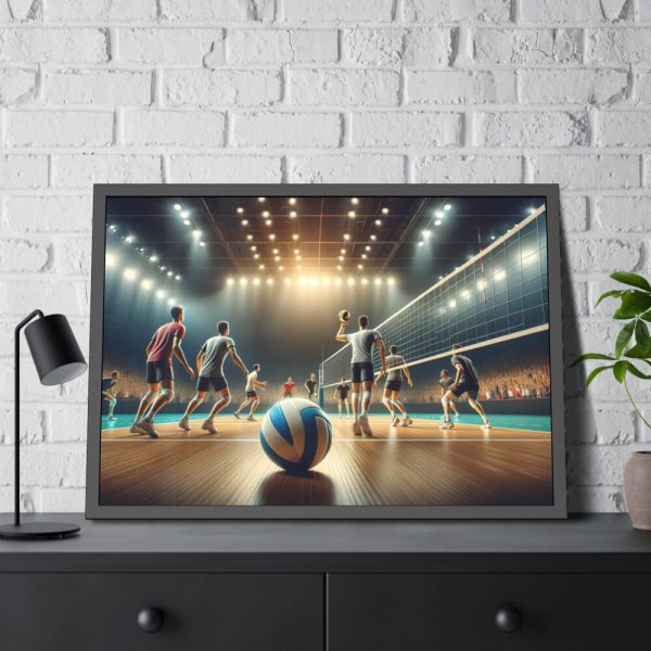 93854-271.jpg Volleyball Game with Players Framed Poster