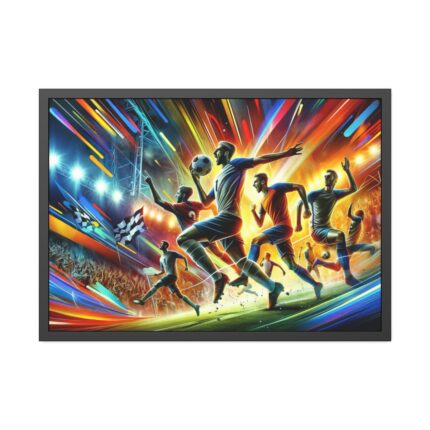 Soccer Players in Action Framed Poster