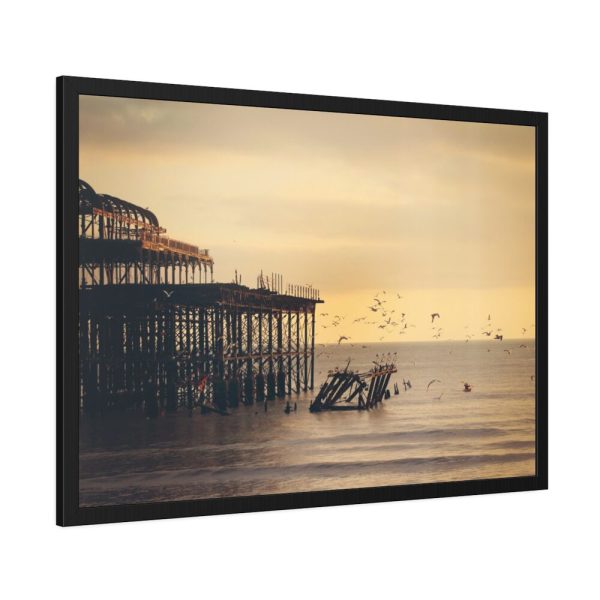 93854-281.jpg Pier Seagull Ocean Framed Poster