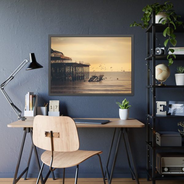 93854-282.jpg Pier Seagull Ocean Framed Poster