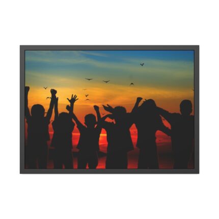 Kids Silhouette Framed Poster