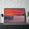 93854-355.jpg Two Boats Moored on Beach Framed Poster