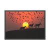 Horse Silhouette During Sunset Framed Poster