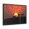 Horse Silhouette During Sunset Framed Poster