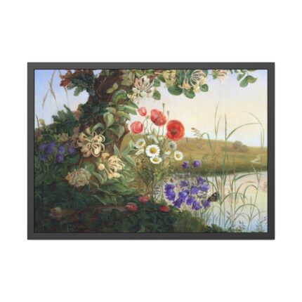 Still Life Floral Wildflowers Wreath Framed Poster