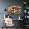 93854-394.jpg Mushrooms Butterfly Forest Art Framed Poster