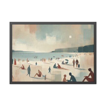 Beach Scene With People Framed Poster