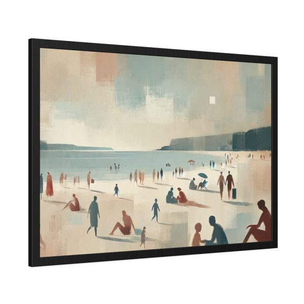 93854-409.jpg Beach Scene With People Framed Poster