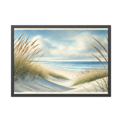 Beach Scene With Gentle Sand Dunes Framed Poster