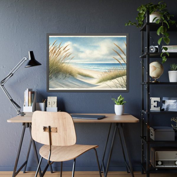 93854-418.jpg Beach Scene With Gentle Sand Dunes Framed Poster