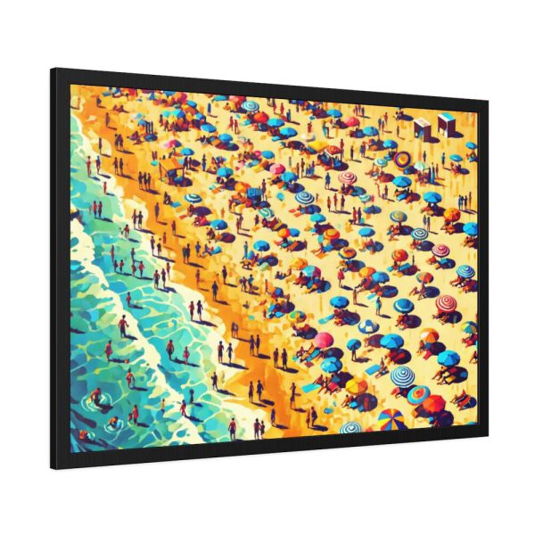 Aerial View of Vibrant Beach Scene Framed Poster