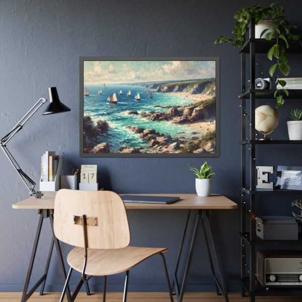 93854-426.jpg Peaceful Atmosphere With Rocky Coastline Framed Poster