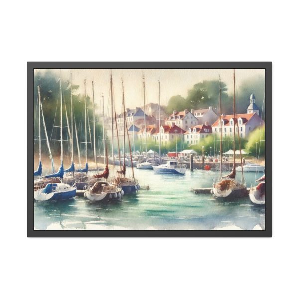 93854-428.jpg Coastal Scene With Sailboats in Marina Framed Poster
