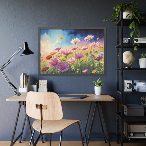 93854-454.jpg Wildflowers on Rough Texture Framed Poster