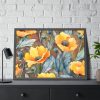 93854-471.jpg Saffron Flower Grunge Framed Poster