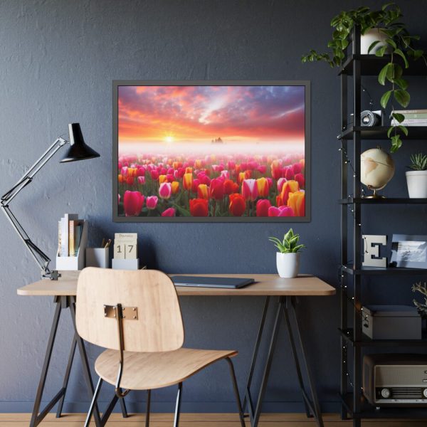 93854-486.jpg Tulip Field In The Morning Framed Poster
