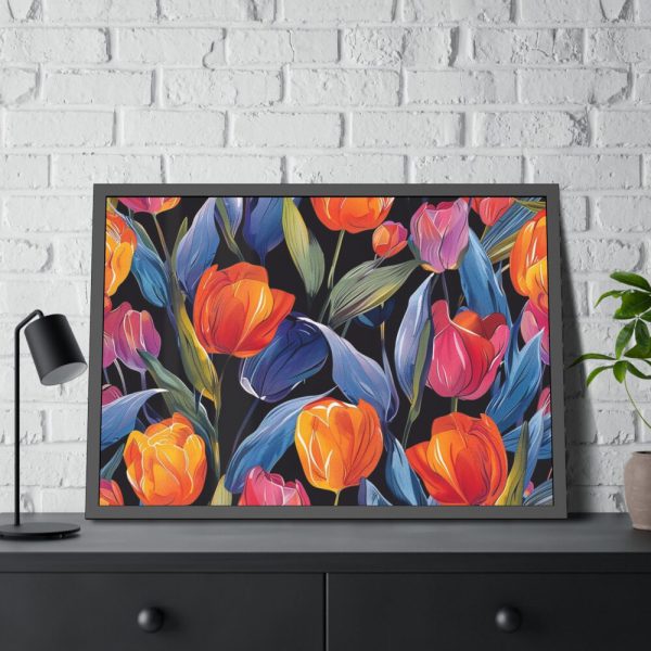93854-491.jpg Colorful Tulip Pattern Framed Poster
