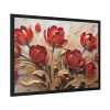 Red-Gold Abstract Tulips Framed Poster