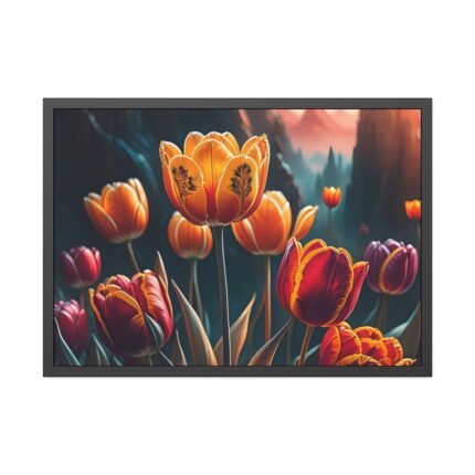 Yellow Tulips Flower Framed Poster