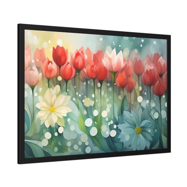 Flower Field of Tulips Framed Poster