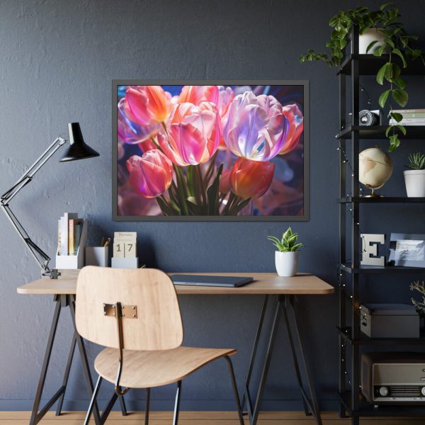93854-514.jpg Beautiful Pink Tulips Flowers Framed Poster