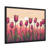 93854-545.jpg Pink Tulips Row At Sunset Framed Poster