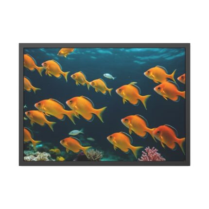 Tropical Fish Swarm Aquarium Framed Poster