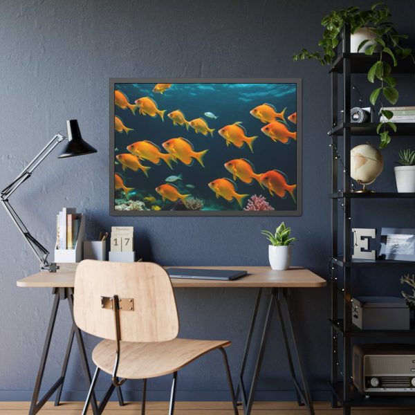 Tropical Fish Swarm Aquarium Framed Poster
