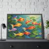 93854-571.jpg Colorful Fish In Lily Pond Framed Poster