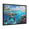 Sea Turtle Swimming In The Ocean Framed Poster